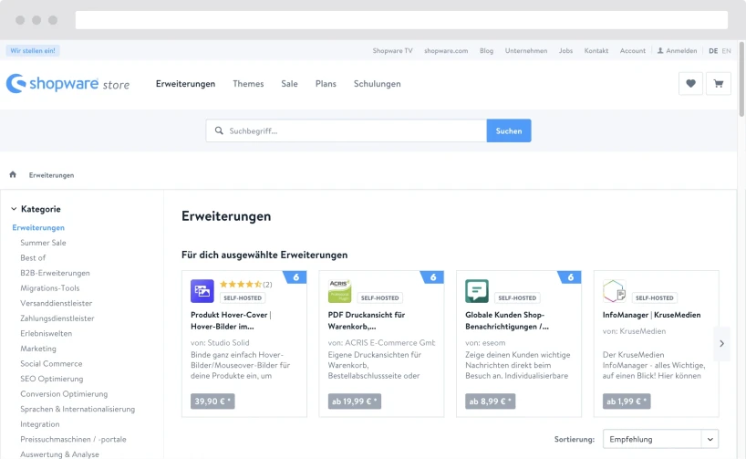 Shopware Store