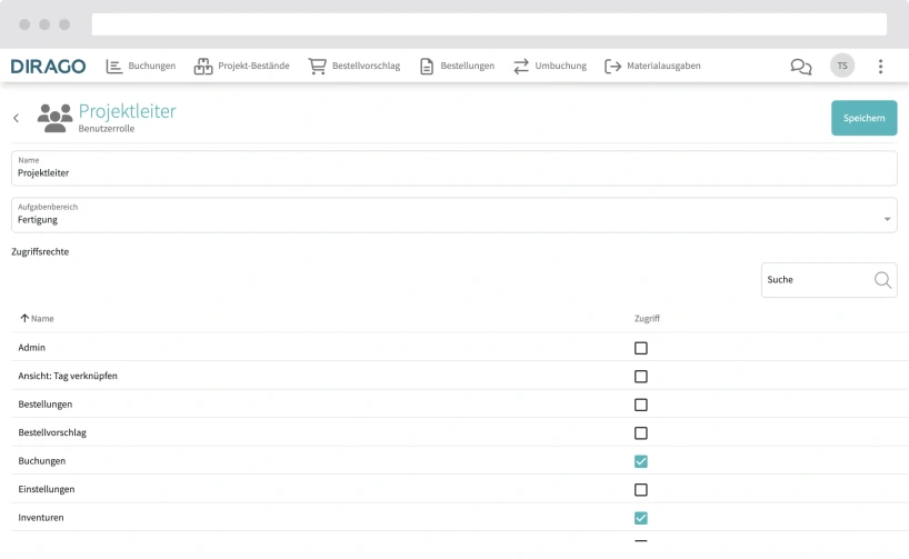 Mit DiraGo Benutzerrollen verwalten