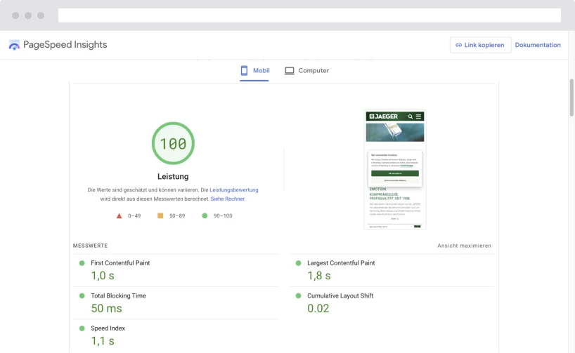 Page Speed Optimierung