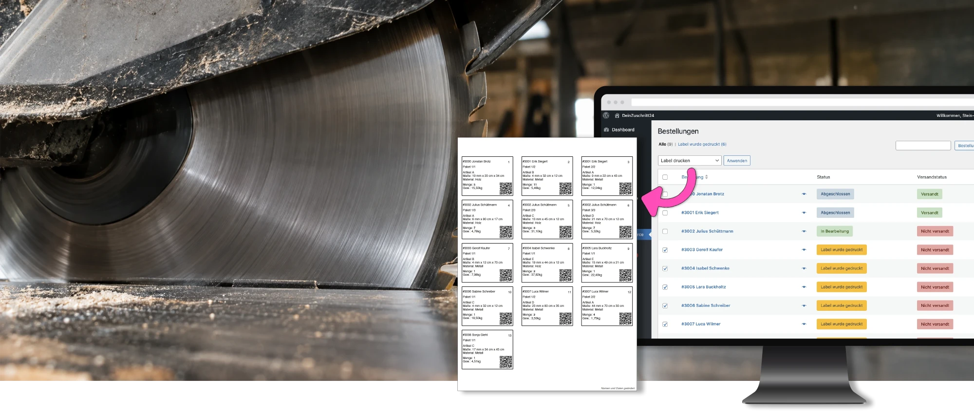 WooCommerce-Bestellübersicht und QR-Code-Versandetiketten