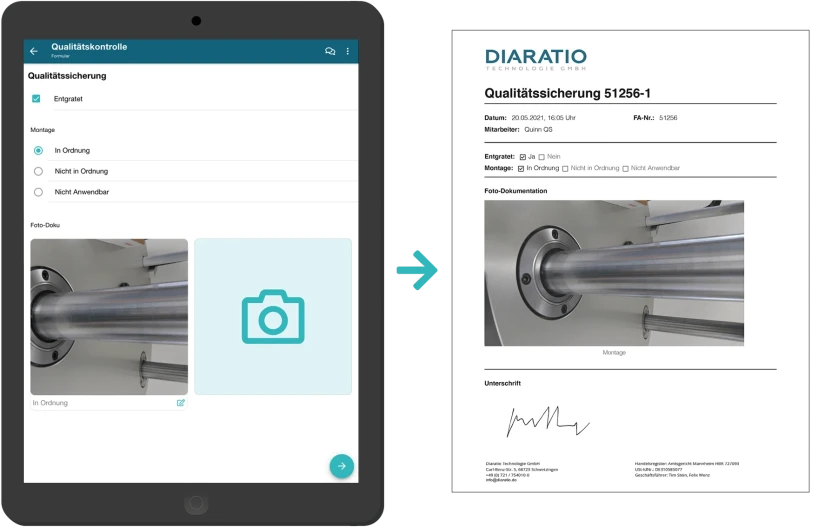 Formular Editor mit DiraGo